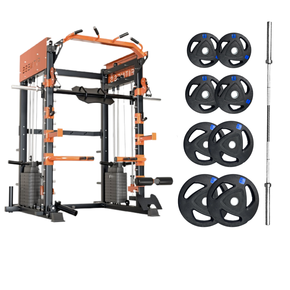 Smith Machine with Barbell Weights Set