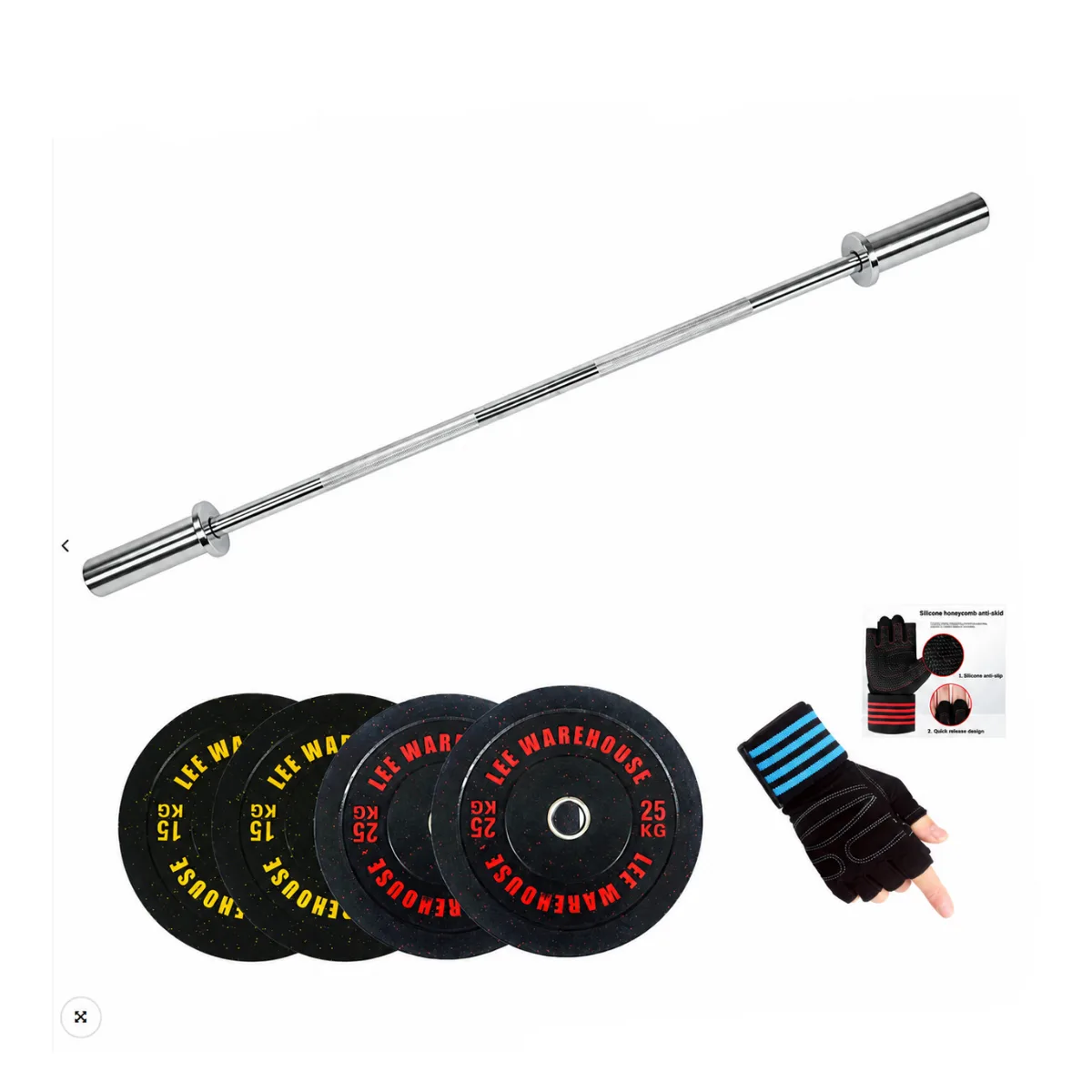 80KG Bumper Plates and 20KG Barbell