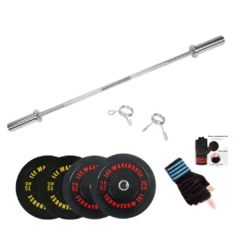 80KG Bumper Plates and 20KG Barbell - Image 1