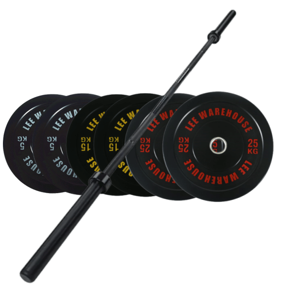 2.2m Olympic 20KG Barbell with 110KG Bumper Weight Plates