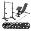 Squat Rack Weights Set with Decline Bench