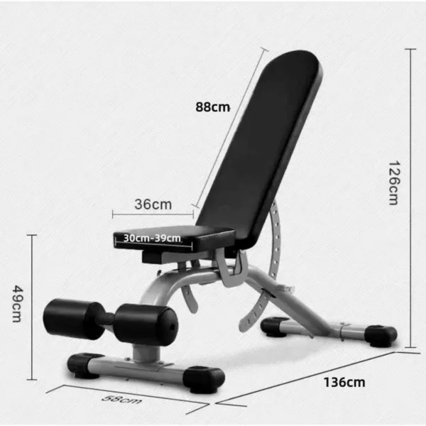 size of the workout bench