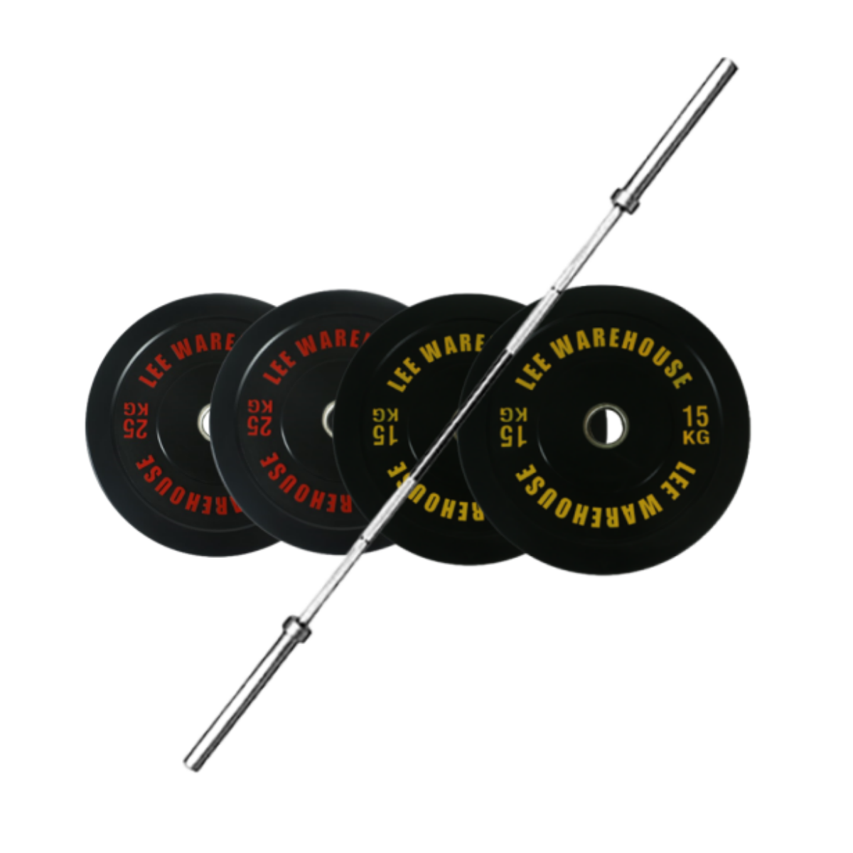 80KG Bumper Weight Plates and 20KG Barbell