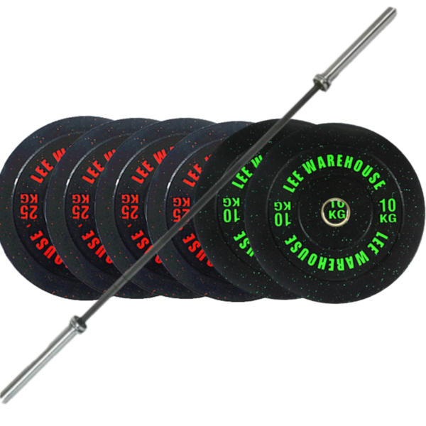 bumper weights with 20kg barbell