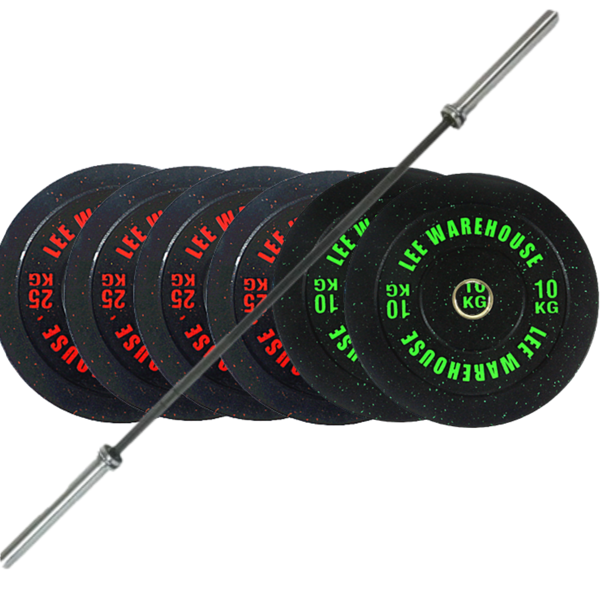 bumper weights with 20kg barbell