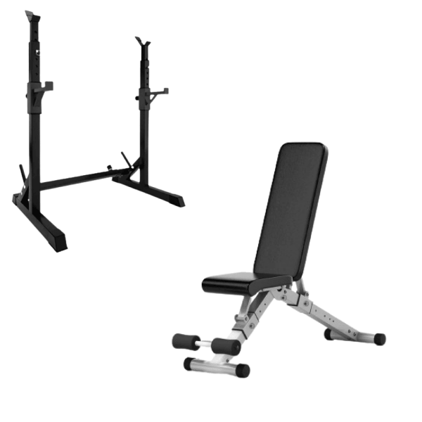 Home Gym Package Squat Rack with Adjustable Bench