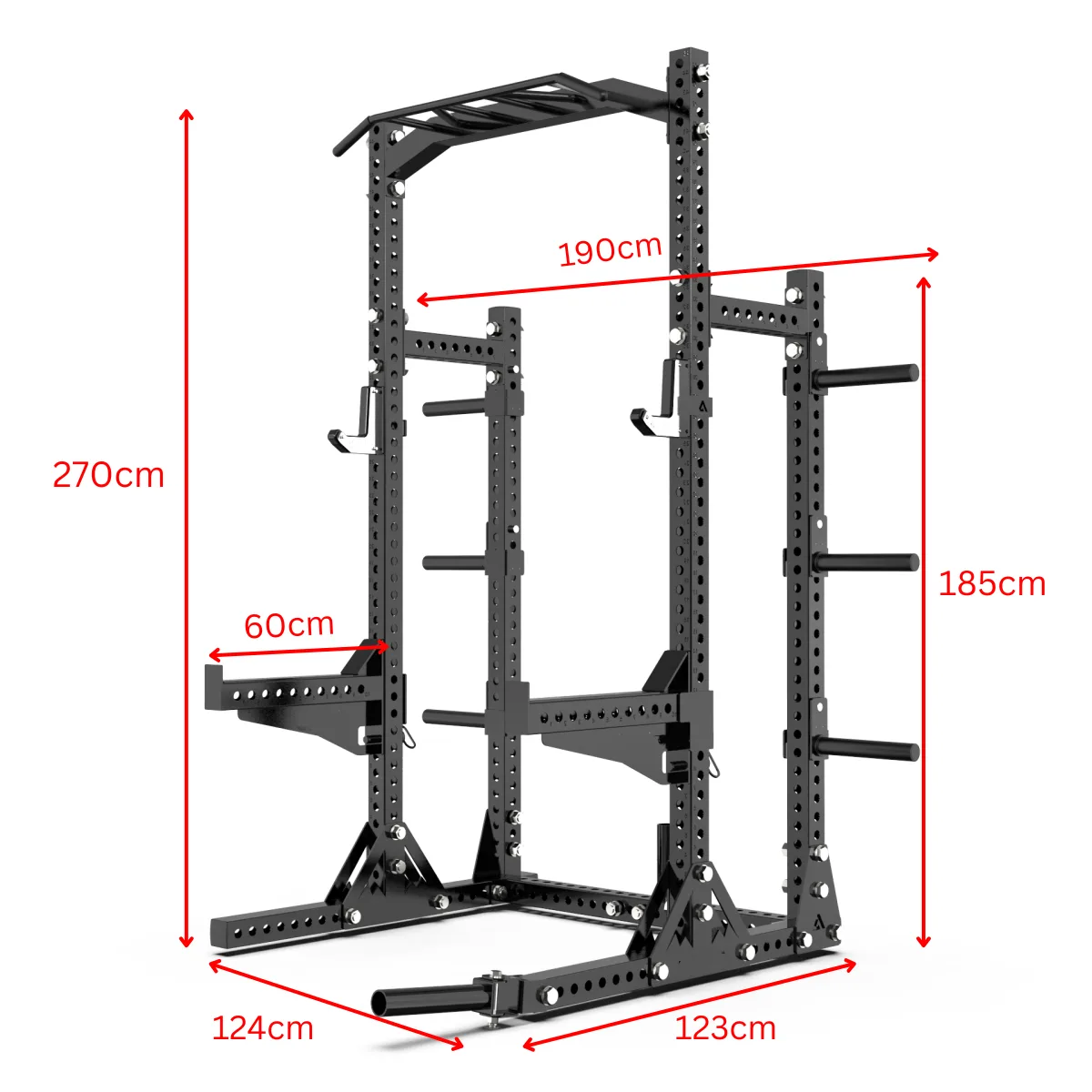 Commercial Squat Rack | Model 104 Size