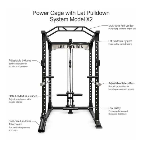 Power Cage with Lat Pulldown System Model X2_03