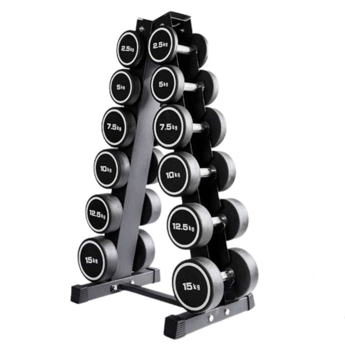 2.5KG to 15KG Round Dumbbell Set with Stand