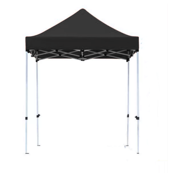 black canopy white frame gazebo