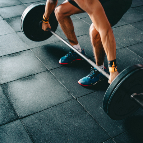 A man lifting a dumbbell