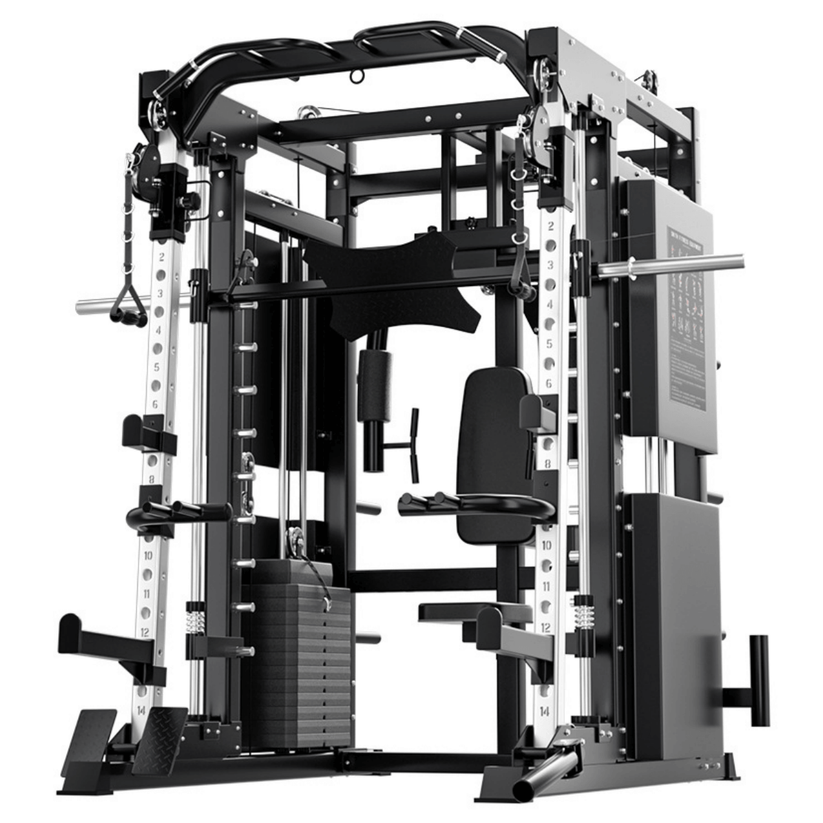 Smith Machine Training Station with 126KG Weight Stacks