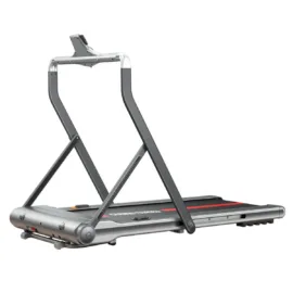 Compact foldable treadmill with sturdy frame and minimalist design.