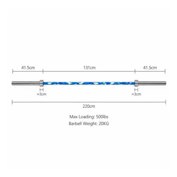Olympic Barbell Blue Camouflages 2