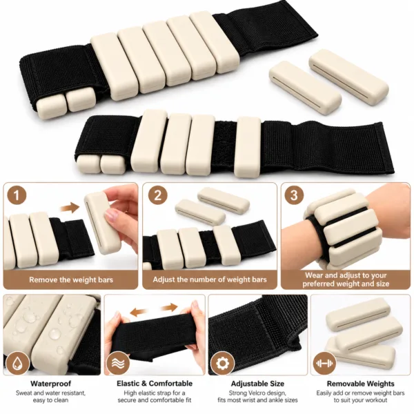 Adjustable Silicone Wrist & Ankle Weights | 4LB