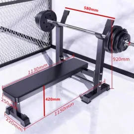 Flat Weight Bench With Rack | 70KG Weight Plates Package - Image 3