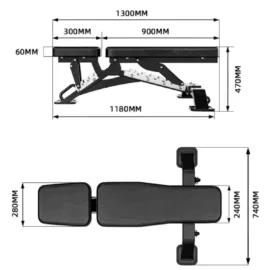 Commercial Squat Rack Set | 150KG Weights with Adjustable Bench - Image 5
