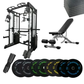 Smith Machine J006 Package 03 |100KG Weights & Bench & Flooring Mats - Image 15