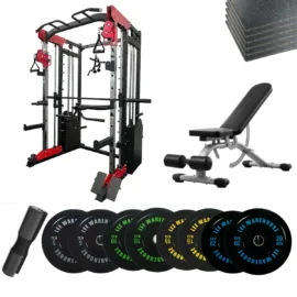 Smith Machine J006 Package 03 |100KG Weights & Bench & Flooring Mats - Image 14