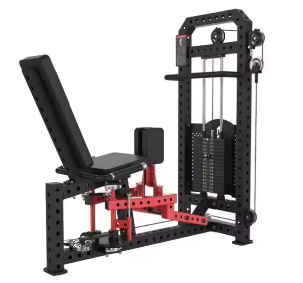 K114 Seated leg press machine with adjustable backrest for lower body strength training.