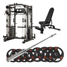 Smith Machine 007S Package | 80KG Plates & Bench & 300LB barbell - Image 1
