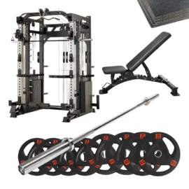Smith Machine 007S Package | 80KG Plates & Bench & Flooring Mats - Image 1