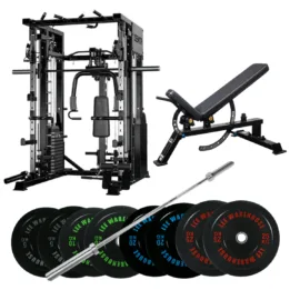 Smith Machine with Bench and 120KG Weights - Image 1