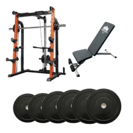 Smith Machine with Bench and 60kg Weights - Image 1