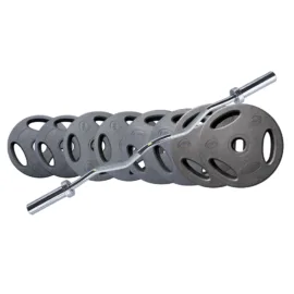 Cement Weight Plates Sets 01 | 50Kg Plates and Curl Barbell - Image 1