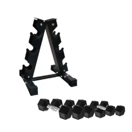 56KG Dumbbell Sets with 3 Pairs Dubbell Rack - Image 1