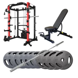 Smith Machine K1 Package 08 | 85KG Plates & 300LB Barbell & Decline Bench - Image 1