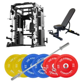 Smith Machine K9 Package 04 | 120KG Plates & 500LB barbell & Adjustable Bench - Image 1