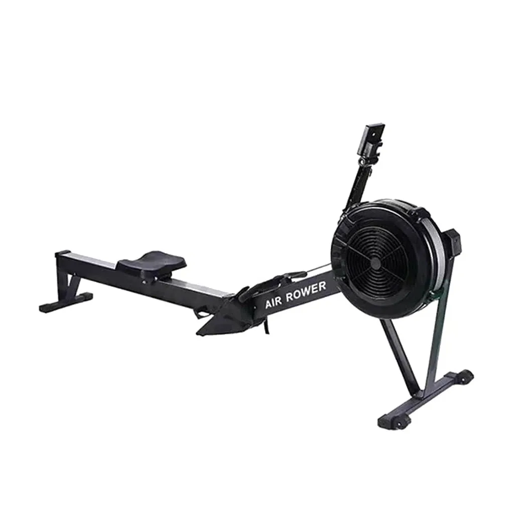 a black air rowing machine