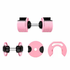 Adjustable dumbbell pink set2