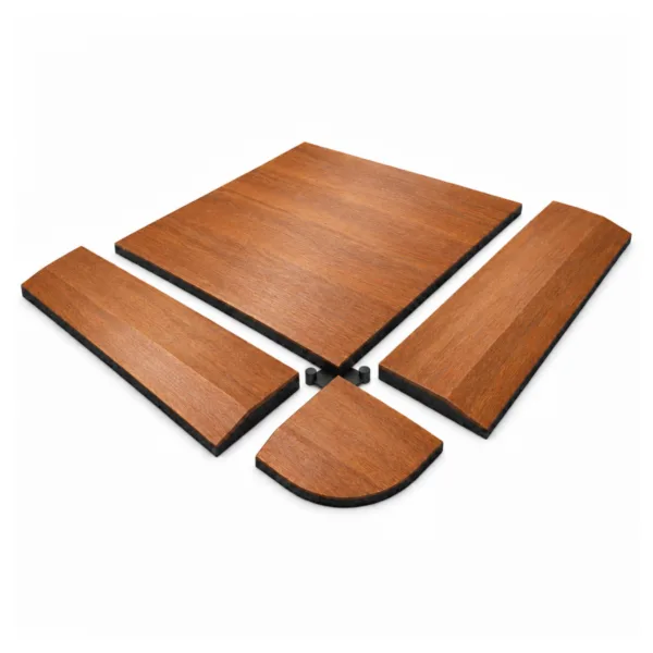Wood Grain Rubber Flooring Mats Set