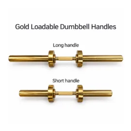 Gold Olympic Loadable Dumbbell Handles0