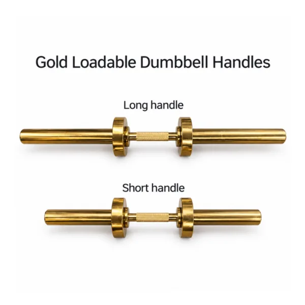 Gold Olympic Loadable Dumbbell Handles0