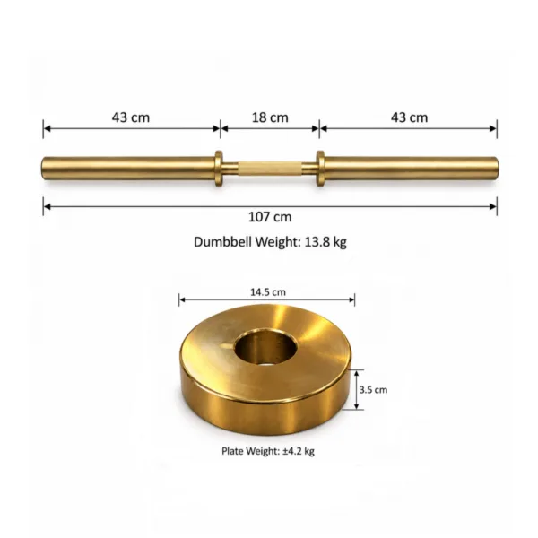 Gold Olympic Loadable Dumbbell Handles_long2