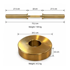 Gold Olympic Loadable Dumbbell Handles_short2