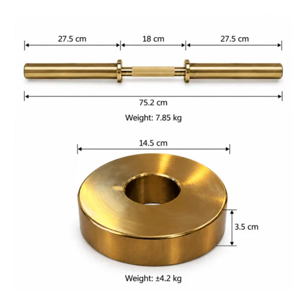 Gold Olympic Loadable Dumbbell Handles_short2